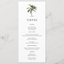 Menu Casamento Tropical na Praia com Palmeira Minimalis