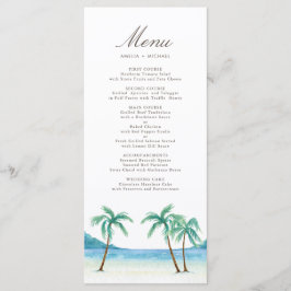 Menu Casamento Tropical Praia de Árvores de Palma de Wa