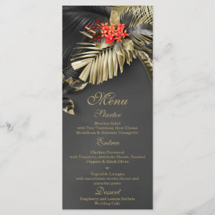 Menu Casamento Tropical Vermelho Jasmine Escura