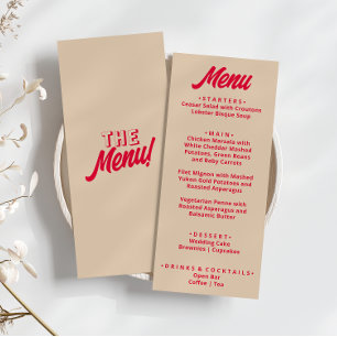 Menu Casamento Único Colorido Moderno Funky Retro Funky