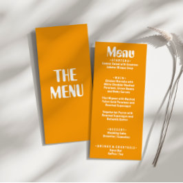 Menu Casamento Único Moderno de Groovy Amarelo Retro