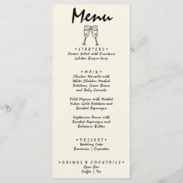 Menu Casamento Único Simples De Esquema Escrito À Mão
