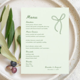 Menu Casamento Verde Arco Desenho Mão