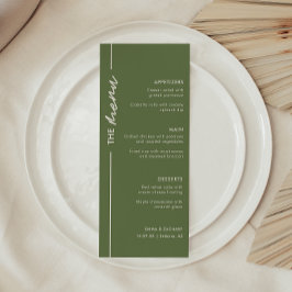 Menu Casamento Verde-Azeitona Moderno