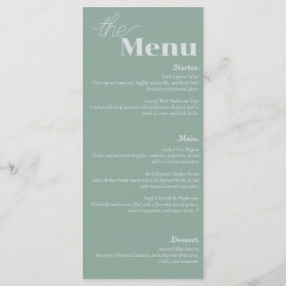 Menu Casamento Verde da Elegance & Modern Flair Sage
