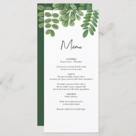 Menu Casamento Verde de Emerald Verde Moderno em Waterc