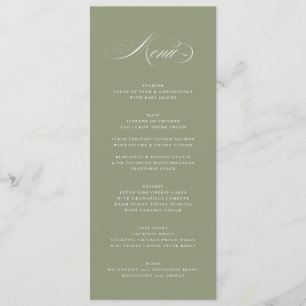 Menu Casamento Verde de Sage Elegante Premium