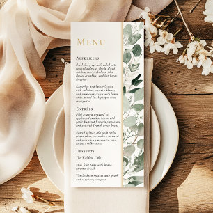 Menu Casamento Verde do Dourado Sábio Moderno Eucalyptu
