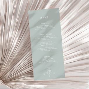 Menu Casamento Verde do Sage com o Monograma Elegante