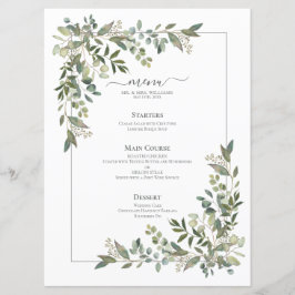 Menu Casamento Verde Eucalyptus Botanical Sage