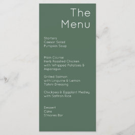 Menu Casamento Verde-Rosa Moderno e Rosa