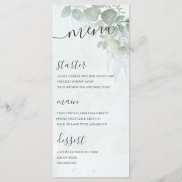 Menu Casamento Verde Rustic Eucalyptus Foliage