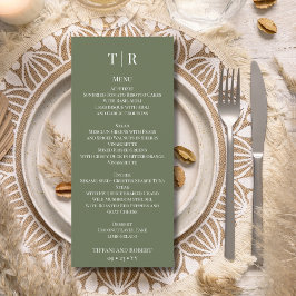 Menu Casamento Verde Sage Minimalista Elegante