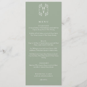 Menu Casamento Verde Sage - Pancada Floral Elegante