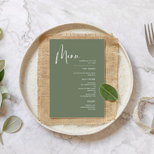 Menu Casamento verde senador elegante e moderno