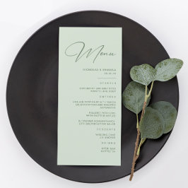 Menu Casamento Verde Simples Moderno