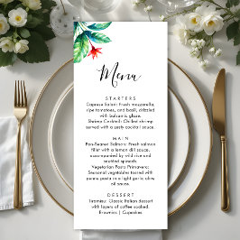 Menu Casamento Verde Tropical Minimalista Simples