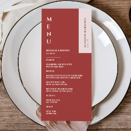 Menu Casamento vermelho simples