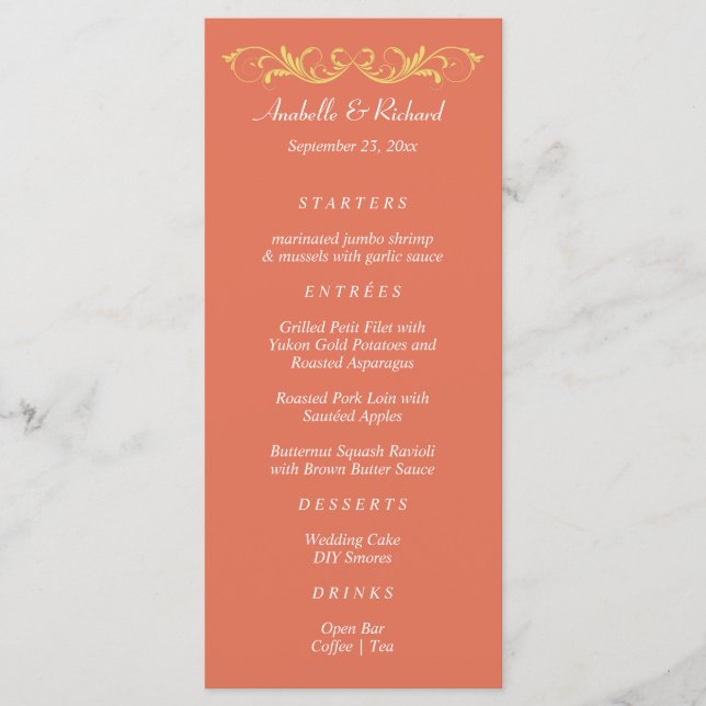 Menu Casamento Victoriano Elegante (Frente)