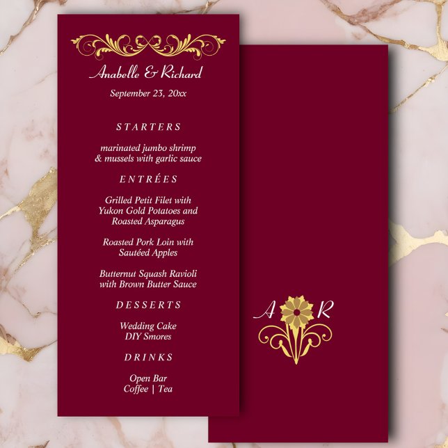 Menu Casamento Victoriano Elegante (Criador carregado)