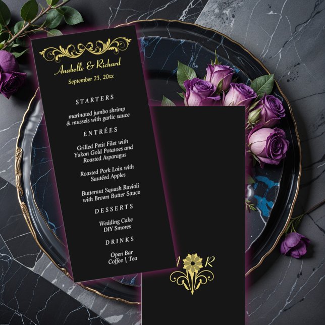Menu Casamento Victoriano Elegante (Criador carregado)