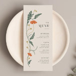 Menu Casamento Vintage Art Nouveau<br><div class="desc">Este Menu Casamento da Coleção Art Nouveau mostra um belo design floral vintage que exalta elegância moderna. Personalize-o com seus detalhes de forma fácil e rápida. Basta pressionar o botão 'personalizar' para reorganizar e formatar o estilo e a posição do texto.</div>