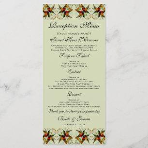 Menu Casamento Vintage, Beija-flores e Flores