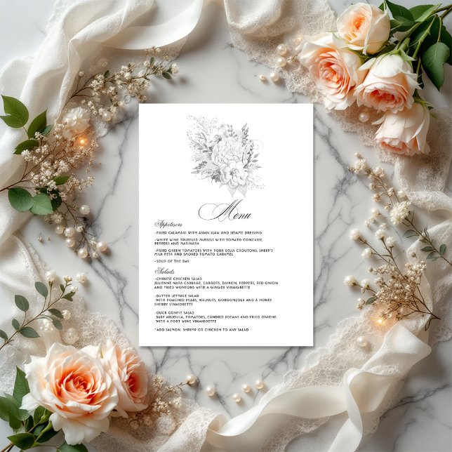 Menu Casamento vintage Elegante (Elegant Vintage Wedding Menu)