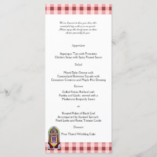 Menu Casamento Vintage Jukebox dos anos 50