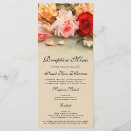 Menu Casamento Vintage, Natureza-Morta de Flores de Ros