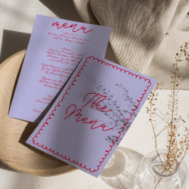 Menu Casamento Whimsical Colorful com Letras Coloridas