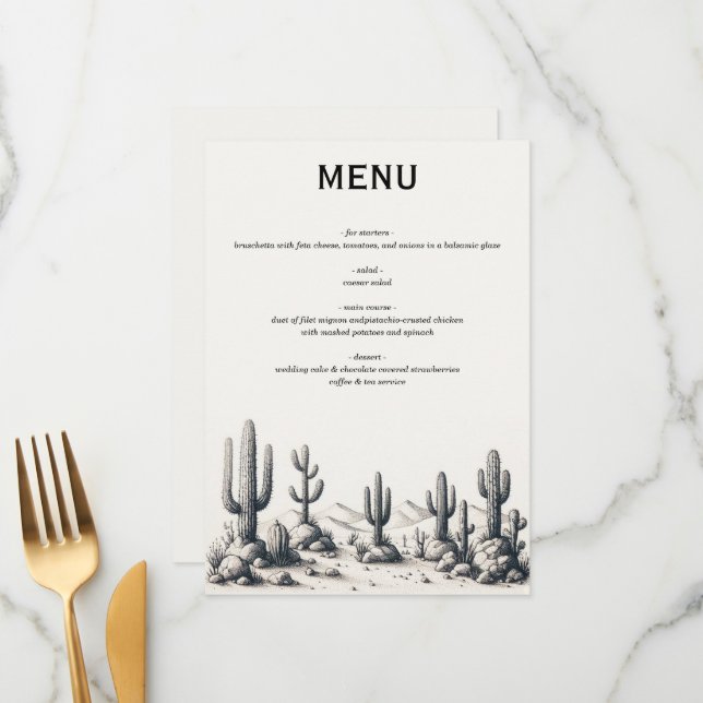 Menu Casual Cactus Wedding (Frente/Verso In Situ)