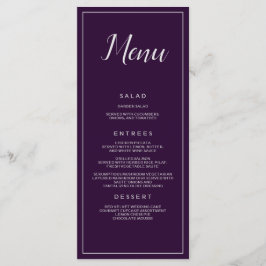 Menu Catering para Casamento de Púrpura e Prata