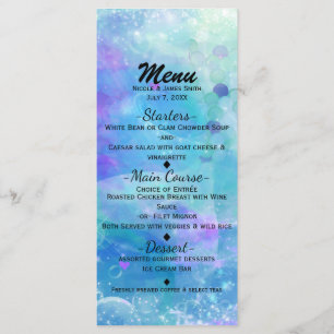 Menu Cauda de Sereia em Aquarela Festa de Aniversário P
