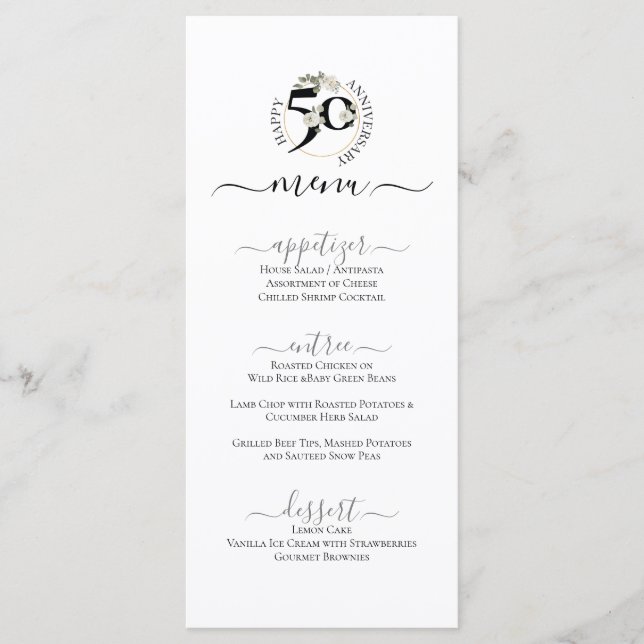 MENU CELEBRAÇÃO DE 50 ANOS DE CASAMENTO (Frente)