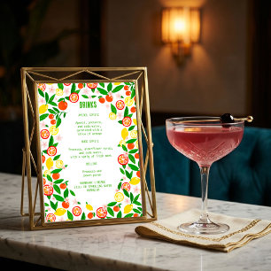 Menu Celebração de Citros BEBIDAS PERSONALIZADAS Frutas