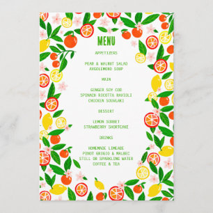 Menu Celebração de Citros LIMÃO de LEMON de Verão em Ne