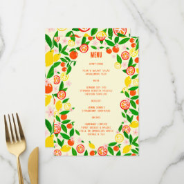 Menu Celebração de Citros noiva personalizada verão fru