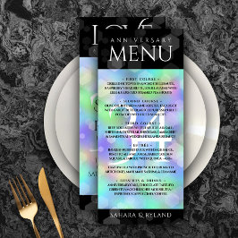 Menu Celebração do 34º aniversário de casamento da Opal