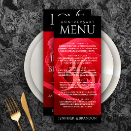 Menu Celebração do 36º aniversário do casamento do Rosa