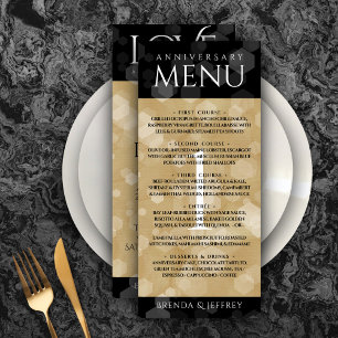 Menu Celebração do Aniversário de Casamento de Papéis E
