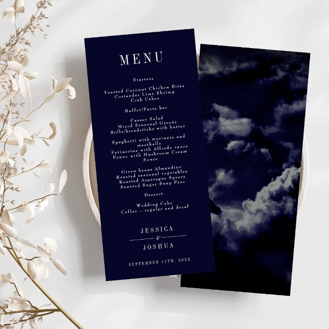 Menu Celestial Galaxy Night Sky Marinho Blue Janto (Criador carregado)