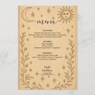 Menu Celestial Romance Mystical Celestial Design