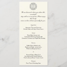 Menu Celtic Tree of Life Wedding