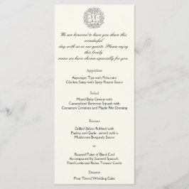 Menu Celtic Tree of Life Wedding