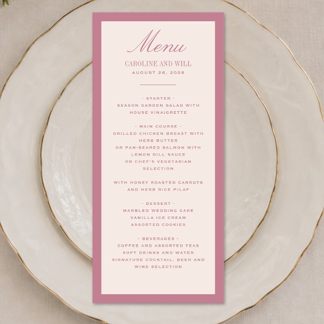 Menu Cerimônia de Casamento ou Recepção Clássica e Eleg (Criador carregado)