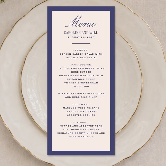 Menu Cerimônia de Casamento ou Recepção Clássica e Eleg (Criador carregado)