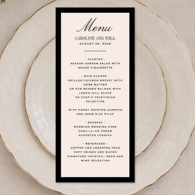 Menu Cerimônia de Casamento ou Recepção Clássica e Eleg (Criador carregado)