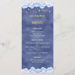 Menu Céu Azul com Chá de fraldas de Estrelas de Travame