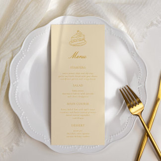 Menu Chá da Tarde Desenho à Mão Tema Amarelo Chá de Noi